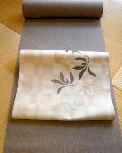 綿御召 縞×新上代名古屋帯 蘭 (1)